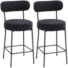 HOMCOM - Tabourets de bar hauteur comptoir 27 po - noir - paquet de 2-Livré en lot de deux pour un look propre et coordonné 
