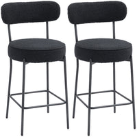 HOMCOM - Tabourets de bar hauteur comptoir 27 po - noir - paquet de 2-Livré en lot de deux pour un look propre et coordonné 
