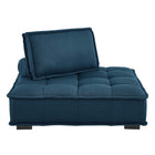 Modway - Saunter Touffe Tissu Chaise sans accoudoir - Azure-Capsules de pied non marquées
