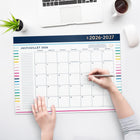 AT-A-GLANCE - Sous-main standard Emily Ley rayures joyeuses 2026-2027 - 22 po x 17 po - bilingue-Chaque mois comprend un « conseil de simplicité » pour diverses idées sur la façon d'organiser davantage votre emploi du temps. 