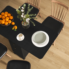 HOMCOM - Table à manger pliante à roulettes avec rallonge, tiroirs et armoire de rangement pour 4-6 personnes - noir-Fabriqué en panneaux de particules solides pour offrir une structure rigide 