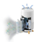 Homedics - Purificateur d'air intelligent T200-La filtration HEPA 3-en-1 élimine jusqu'à 99,97 % des allergènes en suspension dans l'air, aussi petits que 0,3 micron.