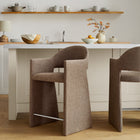 Modway - Talia 37 pouces Tissu rembourré Tabouret de comptoir - Moka-Cadre en bois courbé