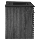 Modway - Render Support mural de 36" Vanette de salle de bain - Noir charbon-Tiroirs à extension complète