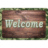 Ashley Productions - The Original Fun Mat - Tapis de Bienvenue - 15 -5" x 23 -5" - Bois de Camouflage Bienvenue-Mesure et design : Le tapis de bienvenue en bois camouflage mesure 15,5 po x 23,5 po.