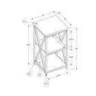 Monarch Specialties - 3595 Table D'Appoint - 26 po H/Marbre Noir/Metal Noir-5