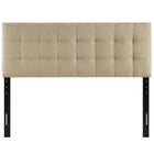 Modway - Lily Tissu rembourré Tête de lit Queen, Beige-Cadre en panneaux de fibres et contreplaqué