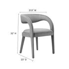 Modway - Pinnacle Performance Velvet Chaise à manger Ensemble de 2 - Gris-Rembourrage en mousse dense