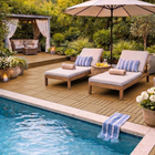 MotionGrey - Dalles de terrasse extérieures  à 4 lattes, emboîtables et imperméables, pour patio, balcon et jardin - Beige - ensemble de 20 pièces-8