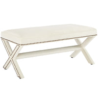 Modway - Rivet Performance Velvet Banc - Ivoire-Banc en tissu rembourré Chic Modern