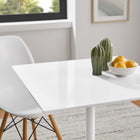 Modway - Lippa 28 po Carré Bois Table à manger, Blanc-Sièges 2