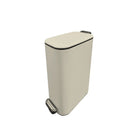 Modern Homes - Poubelle étroite à pédale 8 L - beige-Format compact 8 L pour usage quotidien