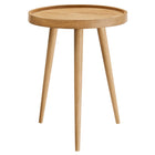 Modway - Chiro Bois rond Table d’appoint - Naturel-Table d’extrémité ronde