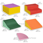 Qaba - Ensemble de jeu souple 6 pièces pour tout-petits : grimper, ramper et glisser - Rouge/Rose-Les surfaces faciles à nettoyer facilitent l'entretien pour les parents  