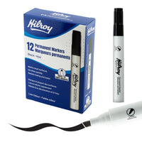 Hilroy - Marqueurs permanents, marqueur permanent, faible odeur, pointe biseautée, noir, paquet de 12-Applications multiples :Conçus pour écrire de manière permanente sur une grande variété de surfaces, notamment le papier, les photos, le plastique, le bois, la pierre et le métal. Son encre polyvalente adhère parfaitement à la plupart des surfaces, ce qui en fait un produit idéal pour les tâches quotidiennes comme pour les environnements industriels exigeants