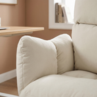 HOMCOM - Chaise de bureau ergonomique inclinable avec tissu flanelle neige - blanc crème-Dimensions totales : 28,7 po l x 28,7 po P x 43,7-46,9 po H (73 x 73 x 111-119 cm)