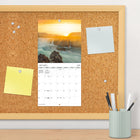 DateWorks - Mini Calendrier Mural 16 Mois 2025 Couchers de Soleil - 7 po x 7 po - Anglais-Parfait à accrocher sur un mur, un tableau en liège ou un tableau d'affichage à la maison, à l'école ou au bureau