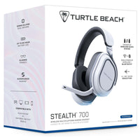 Turtle Beach - Casque de jeu Earforce Stealth 700 V3 pour PS4/PS5 - Blanc-Système audio sans fil multiplateforme CrossPlay - Les deux émetteurs sans fil USB et le bouton unique sur le casque vous permettent de basculer rapidement entre votre PlayStation ou votre PC, sans avoir à déplacer l'émetteur ni à brancher des câbles.