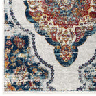 Modway - Entourage Médaillon vintage fleural vintage Malia Tapis de comédie 8 pi l x 10 pi L - Multicolore-Polypropylène 100% Frise