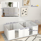 PawHut - Box de mise bas avec portes amovibles pour petits chiens - 65 po L x 31,5 po l x 19 po H-Panneau en acrylique transparent permettant de vérifier rapidement les chiens