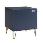 Manhattan Comfort - DUMBO Table de nuit moderne 1 tiroir 51 cm - Bleu Minuit - Lot de 2-Assemblage Snap It Comprend des rainures internes de haute qualité pour un assemblage simple, sans outils requis