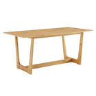 Modway - Solara Rectangle de 71 po Bois Table à manger, Naturel-Table à manger en caoutchouc de 71"
