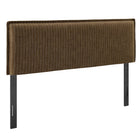 Modway - Camille Mélange de lin rembourré Tête de lit King Size - Bande de Terre-Mélange de lin tissé avec motif à rayures fines
