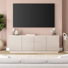 Hudson&Canal - Meuble TV Tullis pour téléviseurs jusqu'à 78" - Blanc aulne-Fabriqué à partir de matériaux MDF robustes dans une finition blanche en aulne fabriquée à la main