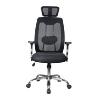 TygerClaw – Fauteuil de bureau à dossier élevé aéré et appui-tête, 23,2 x 26,8 x 11,8 po, noir-Le dos en mesh respirant permet à l'air de circuler pour que vous restiez au frais, même pendant les séances de travail marathon