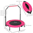 Soozier - Trampoline repliable 40" pour adultes - Rose-Guidon en mousse et embouts de pieds en caoutchouc, assurant sécurité et confort pendant l'exercice
