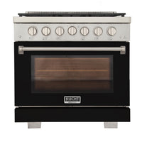 Kucht - 36 po Série KFX-X Cuisinière Pro Style au gaz propane - Acier inoxydable/Noir-Nouveaux brûleurs true simmer pour une cuisson délicate à basse température