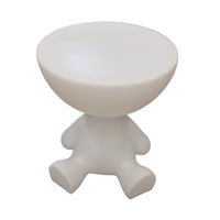Plata Import Teddy Table d'appoint ronde de 16,5 po de largeur - Blanche-Matière plastique de haute qualité
