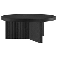 Hudson&Canal - Table basse ron Holm 91 cm (36 po) - Grain noir-Un design scandinave contemporain pour votre salon, votre bureau et plus encore