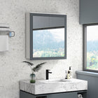 Kleankin - Armoire de salle de bain à miroir murale avec deux portes - blanc-Une armoire à 3 niveaux permet de ranger vos produits de beauté et articles d’hygiène quotidiens 