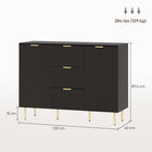 HOMCOM - Buffet 47,2 po L, armoire de rangement, noir-Le meuble de rangement polyvalent sert également de meuble TV, pouvant supporter une télévision jusqu’à 55 po 
