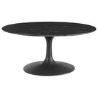 Modway - Lippa Rond de 36 po Faux marbre Table basse - Noir-Table basse moderne