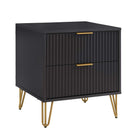Manhattan Comfort - Dumbo table de chevet moderne, commode et commode haute 5 tiroirs - noir - ensemble de 3-Garantie limitée du fabricant de 30 jours