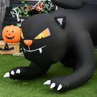 HOMCOM - Chat noir accroupi gonflable Airblown de 6 pieds pour décor d'extérieur Halloween - Noir-Livré avec tout le matériel et les accessoires nécessaires 