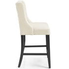 Modway - Baronet Bouton à touffe Tissu rembourré Tabouret de comptoir - Beige-Soutien de ressort sinueux