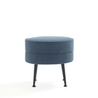 Manhattan Comfort - Bailey pouf rembourré en mélange de polyester style milieu du siècle 18,11" - bleu avec pieds noirs - lot de 2-18,11 po L x 23 po l x 17,32 po H