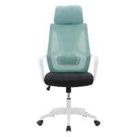 Chaise de bureau à dossier en maille Workspace de CorLiving - Sarcelle et noir-Dossier en maille respirant et bien ventilé