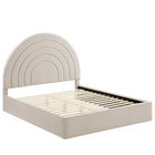 Modway - Solana Arqué Performance Velvet Lit de plateforme complet, Amande-Sellerie en velours Performance résistante aux taches