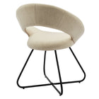 Modway - Nouvelle Tissu rembourré Chaise à manger Ensemble de 2 - Noir beige-Capacité de poids de la chaise : 331 lb.