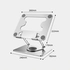 ShoppingAll - Support D’Ordinateur Portable Avec Base Rotative À 360° Pour Ordinateurs Et Tablettes Jusqu’à 17,3 Pouces – SA-LS8R-SILVER-Compatibilité Étendue – Convient aux ordinateurs portables et tablettes de 11” à 17,3”.