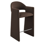 Modway - Talia 41 pouces Cuir végane Tabouret de bar - Marron chocolat-Velours de performance résistant aux taches
