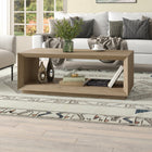 Hudson&Canal - Table basse rectangulaire Evie 48" L - Chêne gris vieilli-Dimensions du produit : 23,5" L x 47,5" l x 18" H