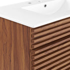 Modway - Render 36" Vanette de salle de bain - Blanc noyer-Pieds en bois effilés