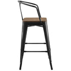 Modway - Promenade Tabouret de bar - Noir - Ensemble de 4-Un certain assemblage requis