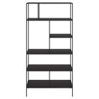 Hudson&Canal - Bibliothèque Winslow 72"H - Bronze noirci-Comprend un plateau en métal et des étagères
