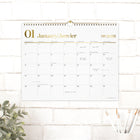 Cambridge - Calendrier mural mensuel WorkStyle 2026 - 11 7/8 po H x 14 7/8 po l - bilingue-Design simple blanc et or